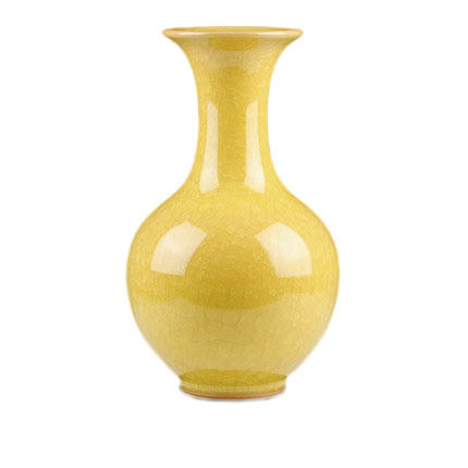 Kompatibelt porslin till Jahrriesnge yellow ice cube cracked gourd vase cna0732  Kompatibelt porslin Jahrriesnge  till yellow ice cube cracked gourd vase cna0732