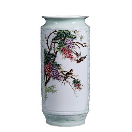 Kompatibelt porslin till Jahrriesnge relief painting calligraphy cylinder vase cna1133  Kompatibelt porslin Jahrriesnge  till relief painting calligraphy cylinder vase cna1133
