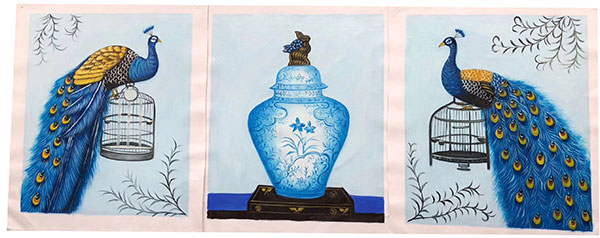 Kompatibelt djur till Jahrriesnge mixed  peacocks and vase lpg2682  Kompatibelt djur Jahrriesnge  till mixed  peacocks and vase lpg2682