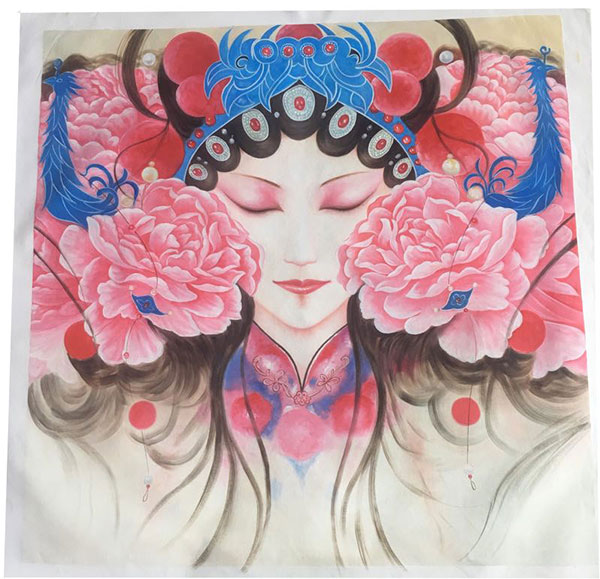 Kompatibelt Porträtt till Jahrriesnge Peking Opera lpg2708  Kompatibelt Porträtt Jahrriesnge  till Peking Opera lpg2708